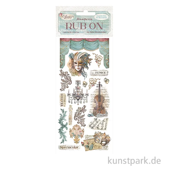 Artikelbild 1 des Artikels “Stamperia Rub On Transferfolie - Venice City of Art Masks “