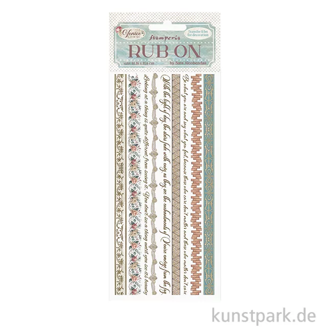 Artikelbild 1 des Artikels “Stamperia Rub On Transferfolie - Venice City of Art Stripes “
