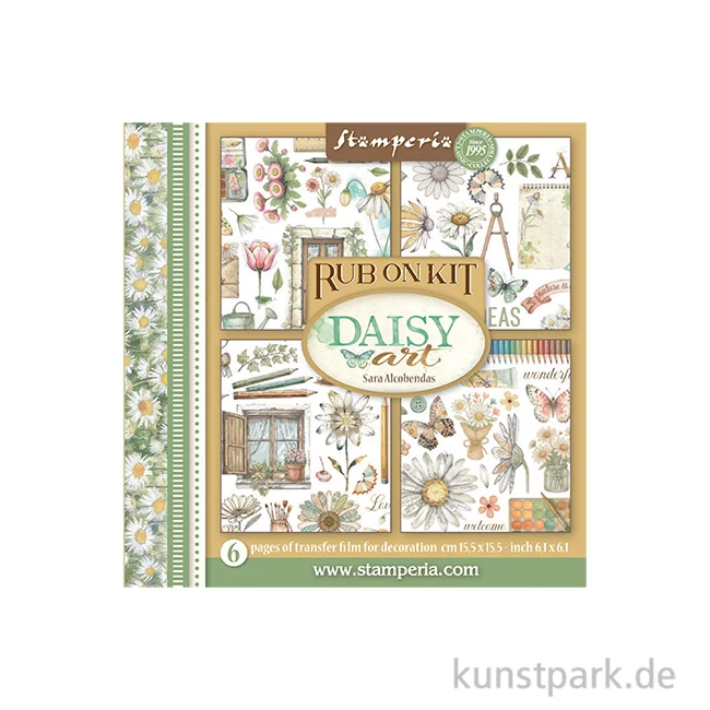 Artikelbild 1 des Artikels “Stamperia Rub On Transferfolien - Daisy Art, 6 Blatt “