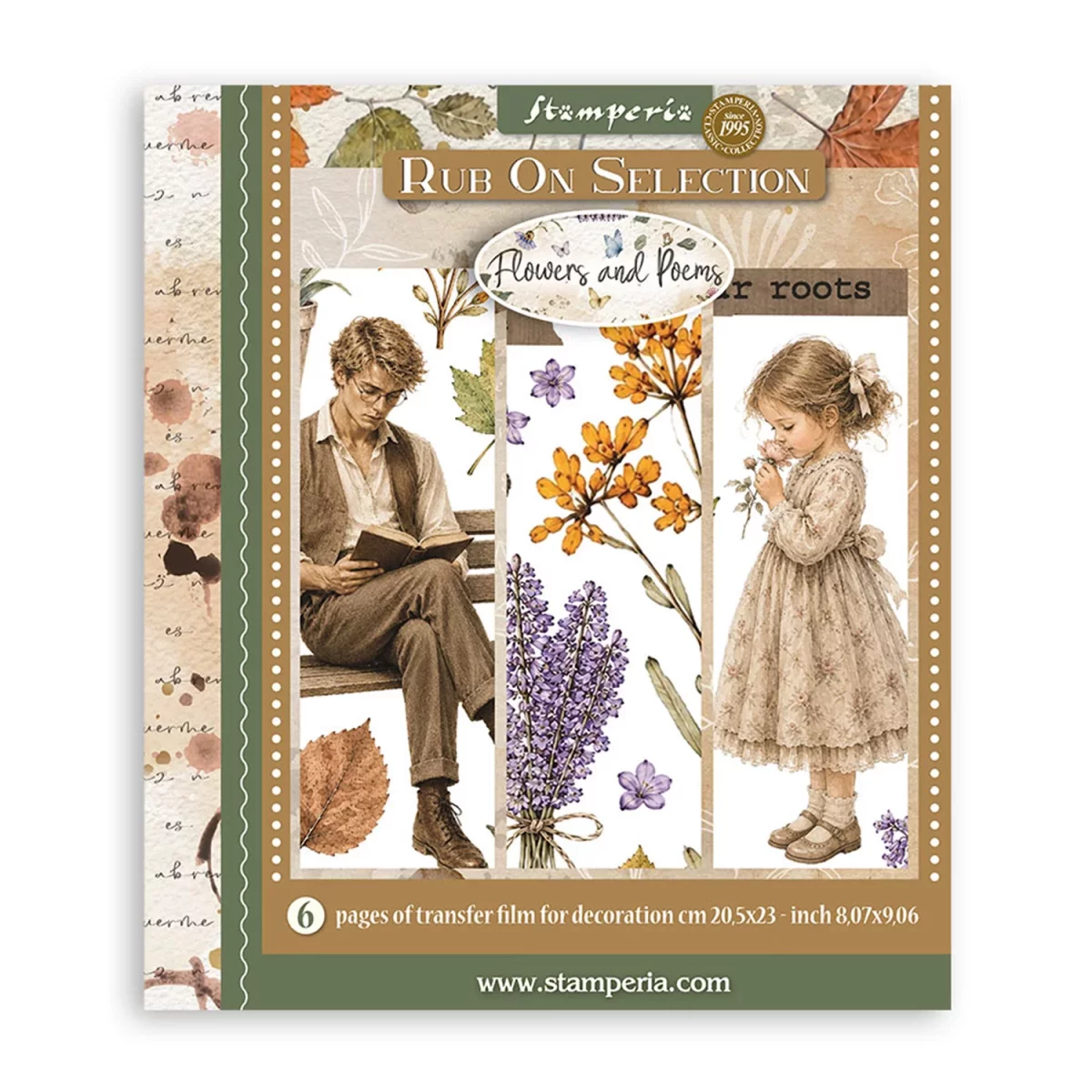 Artikelbild 1 des Artikels “Stamperia Rub On Transferfolien - Flowers and Poems, 6 Blatt XL “
