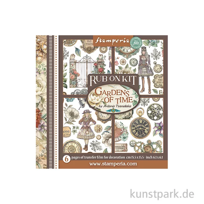 Artikelbild 1 des Artikels “Stamperia Rub On Transferfolien - Gardens of Time, 6 Blatt “