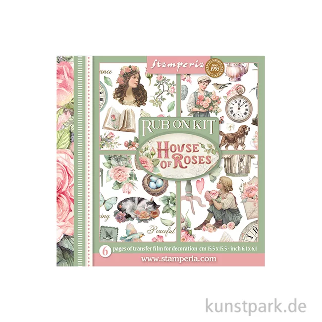 Artikelbild 1 des Artikels “Stamperia Rub On Transferfolien - House of Roses, 6 Blatt “
