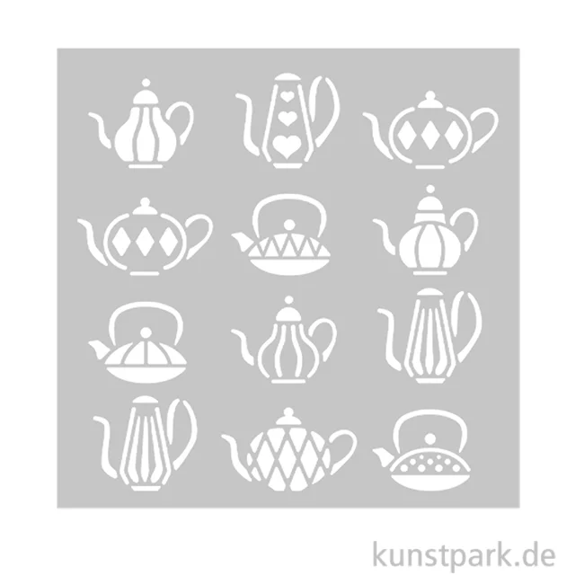 Artikelbild 1 des Artikels “Stamperia Schablone - Alice in Christmas Tea Pots, 12 x 12 cm “