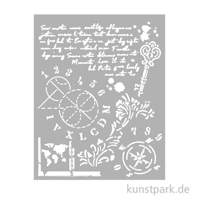 Artikelbild 1 des Artikels “Stamperia Schablone - Alterego Key and Numbers, 20 x 25 cm “