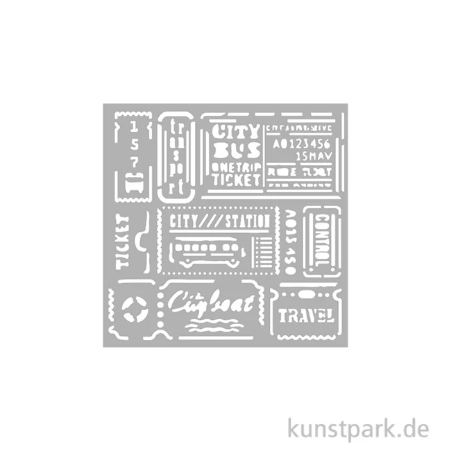 Artikelbild 1 des Artikels “Stamperia Schablone - Art of Travelling Tickets, 12 x 12 cm “