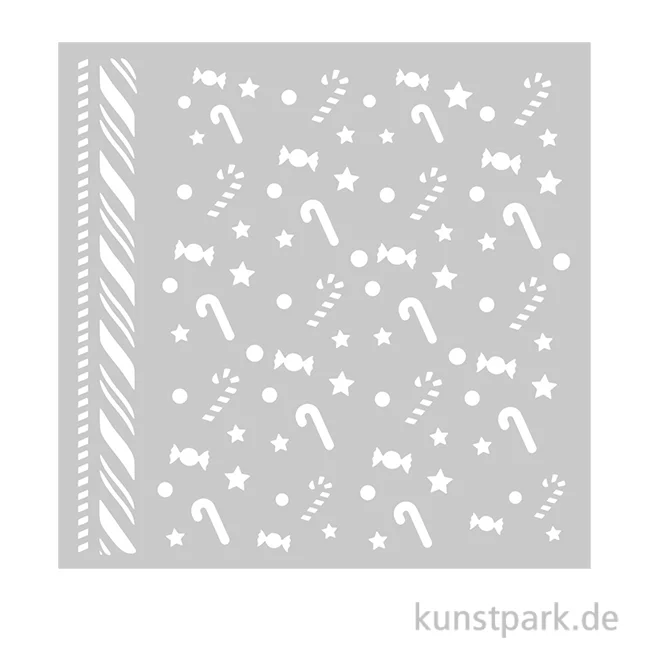 Artikelbild 1 des Artikels “Stamperia Schablone - Candy Christmas Candycanes Pattern, 18 x 18 cm “