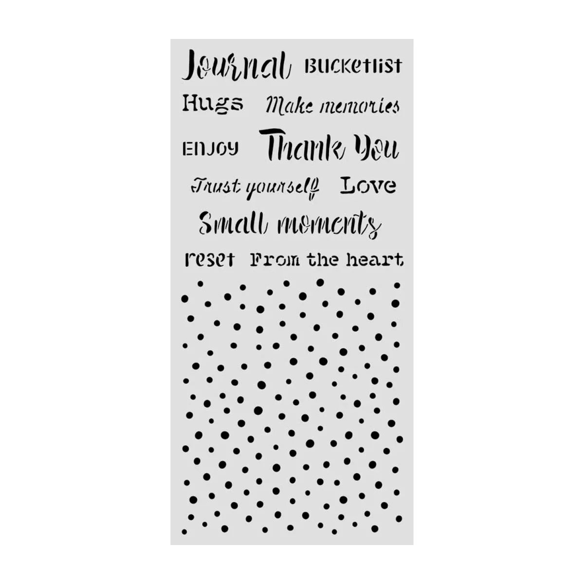 Artikelbild 1 des Artikels “Stamperia Schablone - Cozy Family Writings and Dots, 12 x 25 cm “