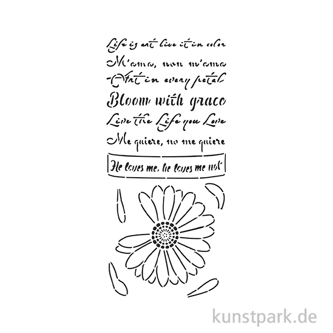 Artikelbild 1 des Artikels “Stamperia Schablone - Daisy Art He Loves Me, 12 x 25 cm “