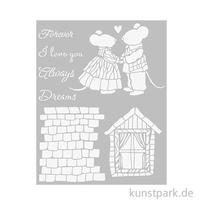 Artikelbild 1 des Artikels “Stamperia Schablone - Family House And Mice, 20 x 25 cm “