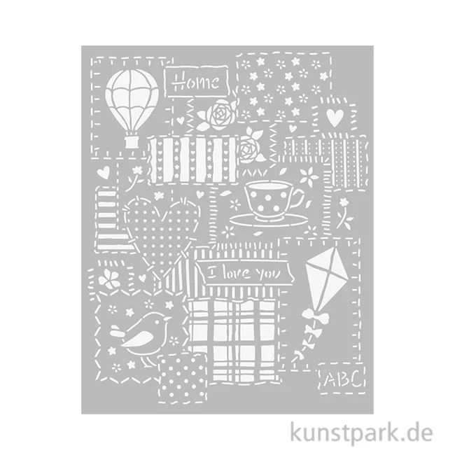 Artikelbild 1 des Artikels “Stamperia Schablone - Family Patchwork, 20 x 25 cm “