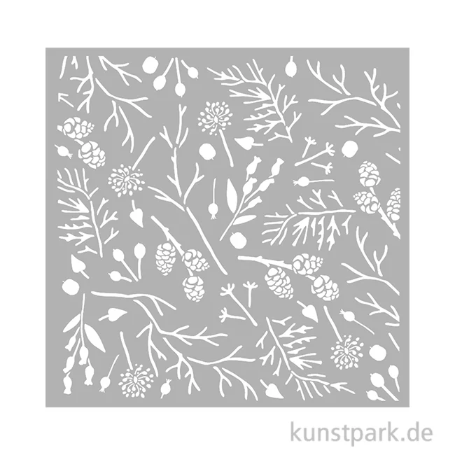 Artikelbild 1 des Artikels “Stamperia Schablone - Forest Branches Pinecones, 18 x 18 cm “
