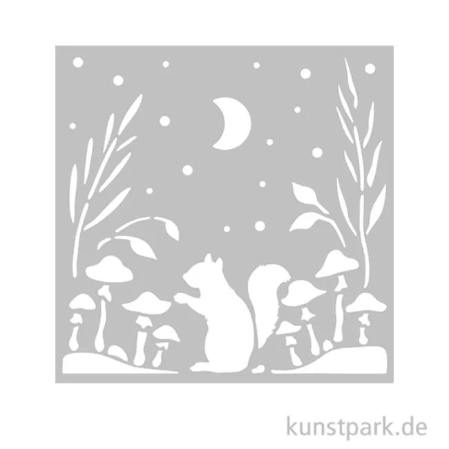 Artikelbild 1 des Artikels “Stamperia Schablone - Herbarium Silvae Squirrel, 12 x 12 cm “