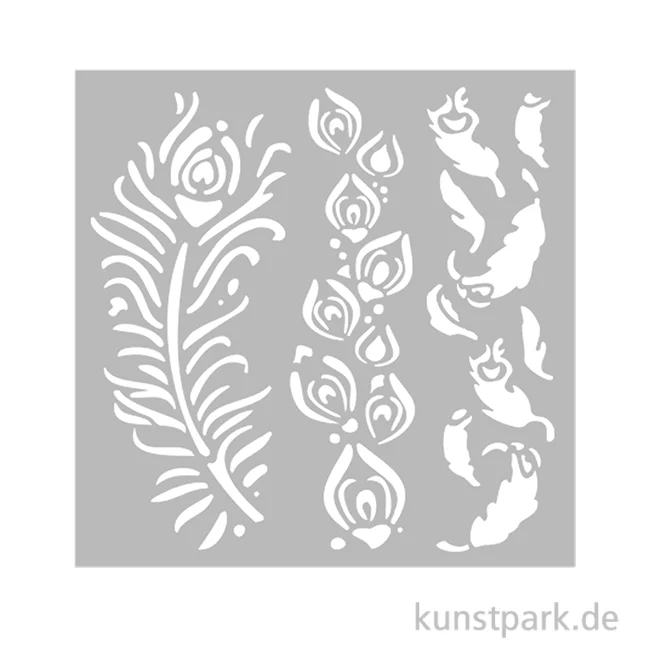 Artikelbild 1 des Artikels “Stamperia Schablone - Masquerade Feathers, 12 x 12 cm “