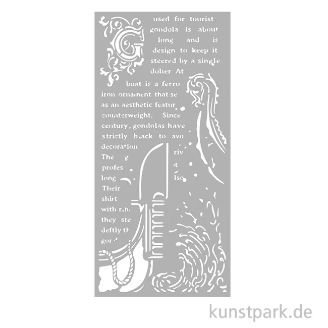 Artikelbild 1 des Artikels “Stamperia Schablone - Venice City of Art Gondola, 12 x 25 cm “