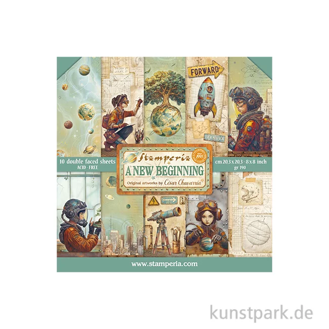 Artikelbild 1 des Artikels “Stamperia Scrapbooking Pad - A New Beginning, 20,3 x 20,3 cm “