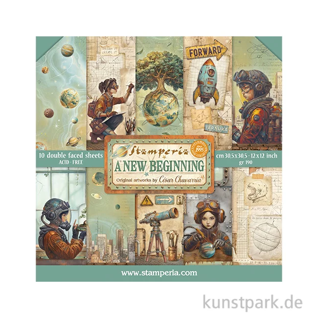 Artikelbild 1 des Artikels “Stamperia Scrapbooking Pad - A New Beginning, 30,5 x 30,5 cm “