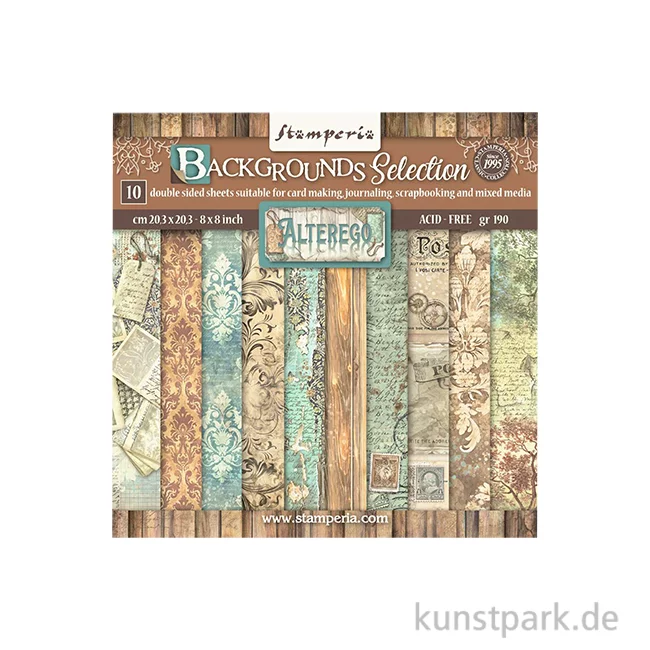 Artikelbild 1 des Artikels “Stamperia Scrapbooking Pad - Alterego Backgrounds, 20,3 x 20,3 cm “