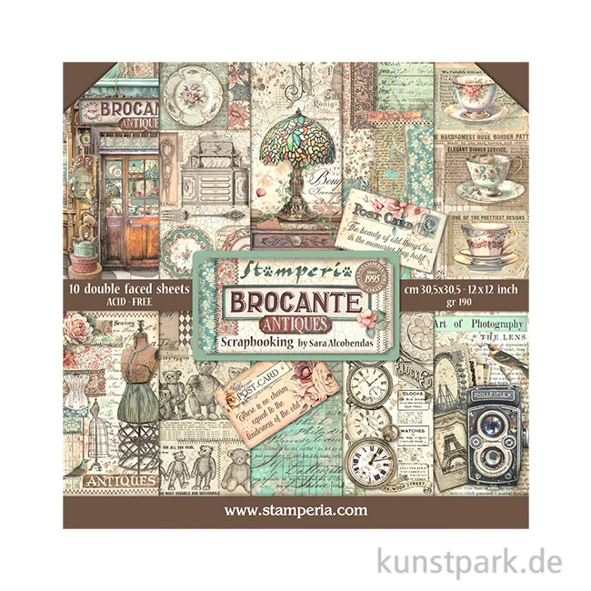 Artikelbild 1 des Artikels “Stamperia Scrapbooking Pad - Brocante Antiques, 30,5 x 30,5 cm “