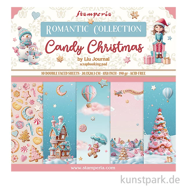 Artikelbild 1 des Artikels “Stamperia Scrapbooking Pad - Candy Christmas, 20,3 x 20,3 cm “