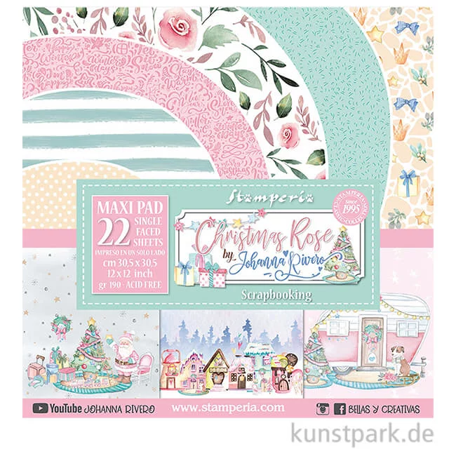 Artikelbild 1 des Artikels “Stamperia Scrapbooking Pad - Christmas Rose, 30,5 x 30,5 cm “
