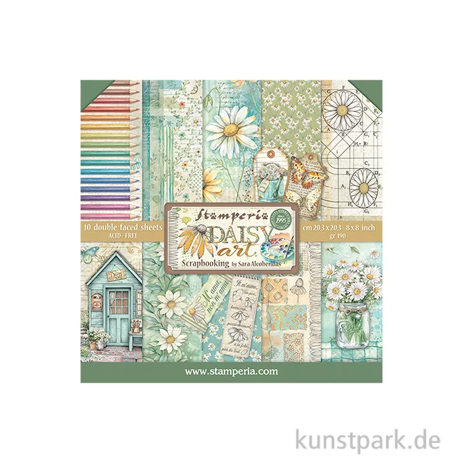 Artikelbild 1 des Artikels “Stamperia Scrapbooking Pad - Daisy Art, 20,3 x 20,3 cm “