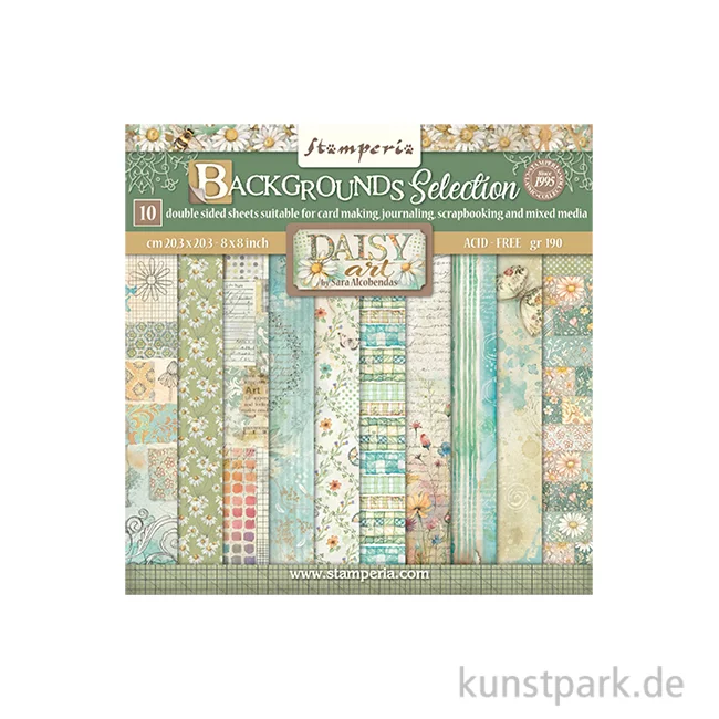 Artikelbild 1 des Artikels “Stamperia Scrapbooking Pad - Daisy Art Backgrounds, 20,3 x 20,3 cm “