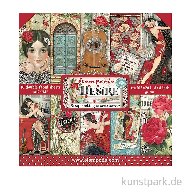 Artikelbild 1 des Artikels “Stamperia Scrappapier - Desire Carmen 30,5 x 30,5 cm “