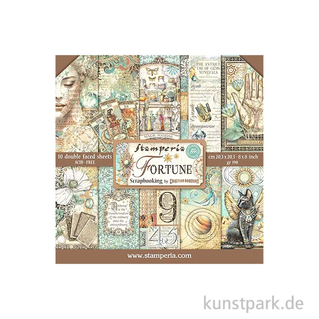 Artikelbild 1 des Artikels “Stamperia Scrapbooking Pad - Fortune, 20,3 x 20,3 cm “