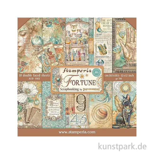 Artikelbild 1 des Artikels “Stamperia Scrapbooking Pad - Fortune, 30,5 x 30,5 cm “