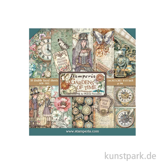 Artikelbild 1 des Artikels “Stamperia Scrapbooking Pad - Gardens of Time, 20,3 x 20,3 cm “