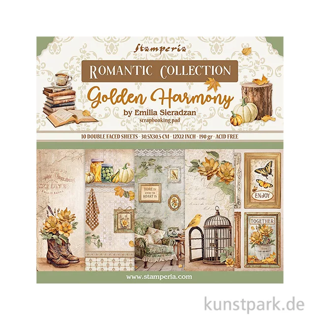 Artikelbild 1 des Artikels “Stamperia Scrapbooking Pad - Golden Harmony, 30,5 x 30,5 cm “