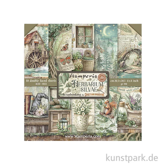 Artikelbild 1 des Artikels “Stamperia Scrapbooking Pad - Herbarium Silvae, 20,3 x 20,3 cm “