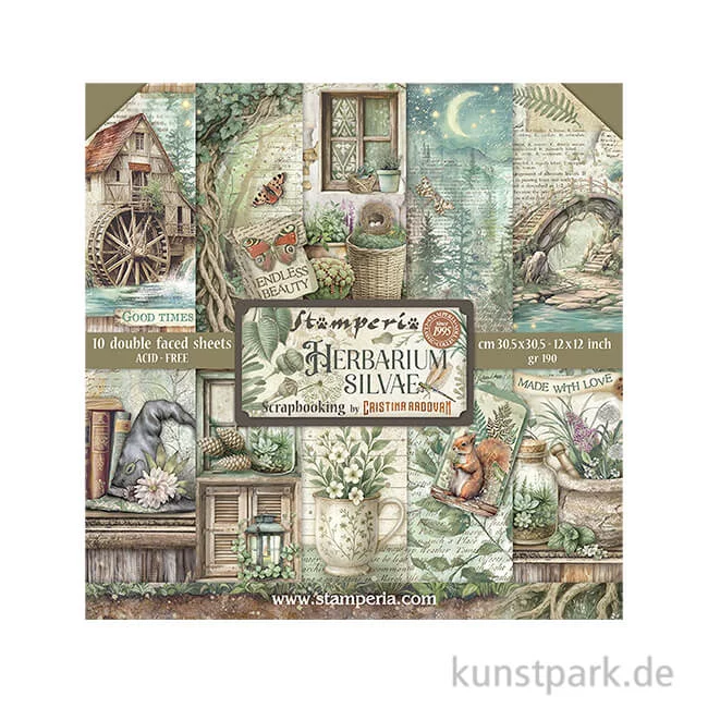 Artikelbild 1 des Artikels “Stamperia Scrapbooking Pad - Herbarium Silvae, 30,5 x 30,5 cm “