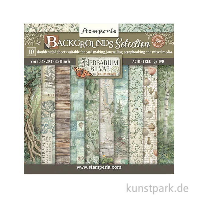 Artikelbild 1 des Artikels “Stamperia Scrapbooking Pad - Herbarium Silvae Backgrounds, 20,3 cm “