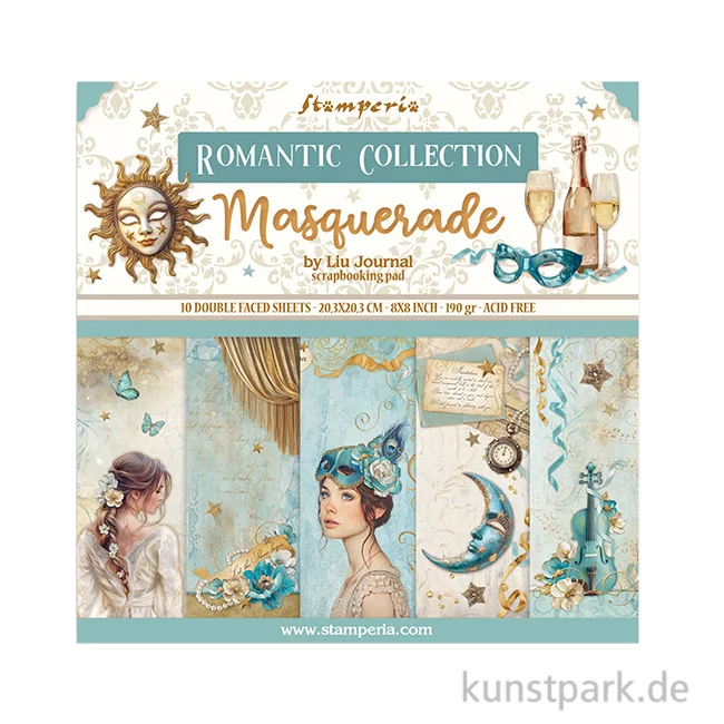Artikelbild 1 des Artikels “Stamperia Scrapbooking Pad - Masquerade, 20,3 x 20,3 cm “