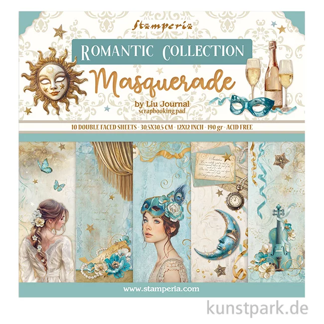 Artikelbild 1 des Artikels “Stamperia Scrapbooking Pad - Masquerade, 30,5 x 30,5 cm “
