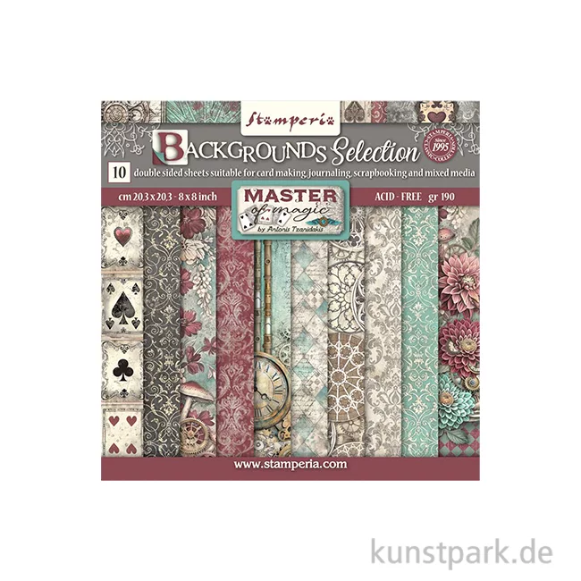 Artikelbild 1 des Artikels “Stamperia Scrapbooking Pad - Master of Magic Backgrounds, 20,3 cm “