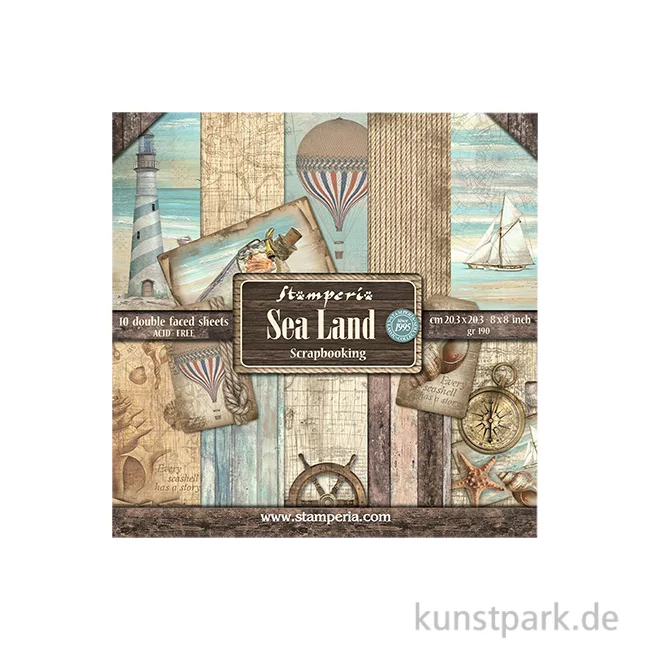 Artikelbild 1 des Artikels “Stamperia Scrapbooking Pad - Sea Land, 20,3 x 20,3 cm “