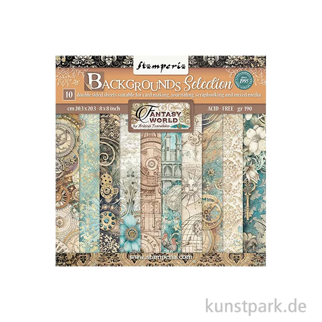 Artikelbild 1 des Artikels “Stamperia Scrapbooking Pad - Sir Vagabond in Fantasy World BG, 20,3 cm “