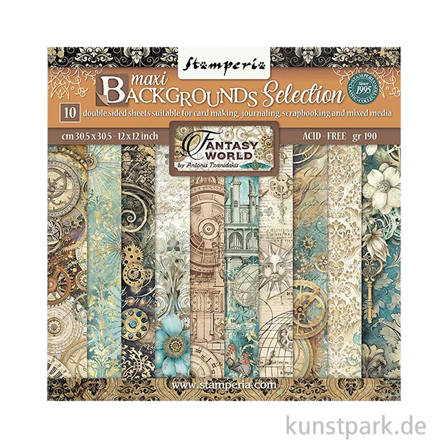 Artikelbild 1 des Artikels “Stamperia Scrapbooking Pad - Sir Vagabond in Fantasy World BG, 30,5 cm “