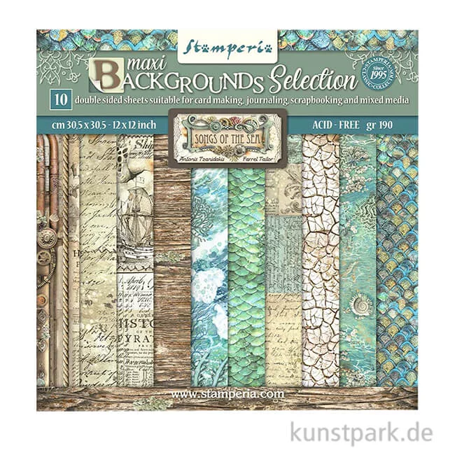 Artikelbild 1 des Artikels “Stamperia Scrapbooking Pad - Songs of the Sea Backgrounds, 30,5 cm “