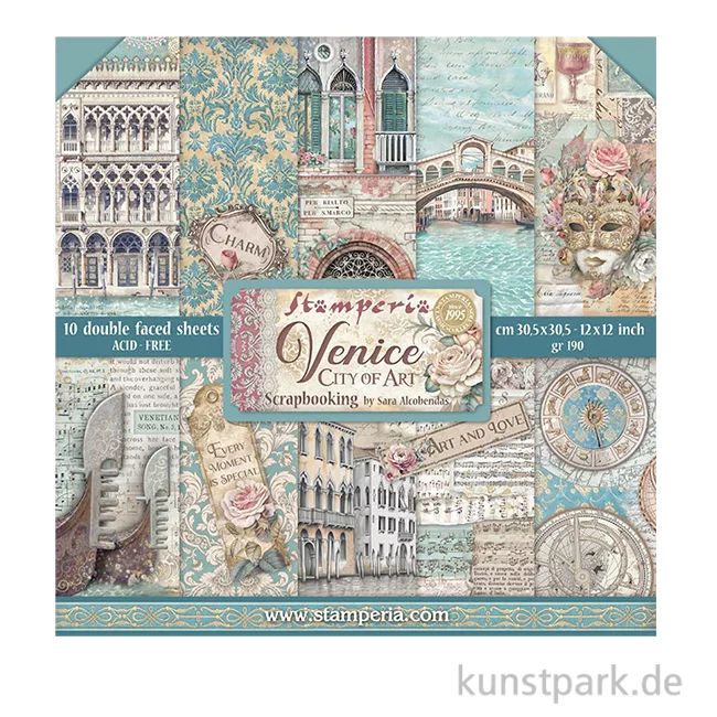 Artikelbild 1 des Artikels “Stamperia Scrapbooking Pad - Venice City of Art, 30,5 x 30,5 cm “