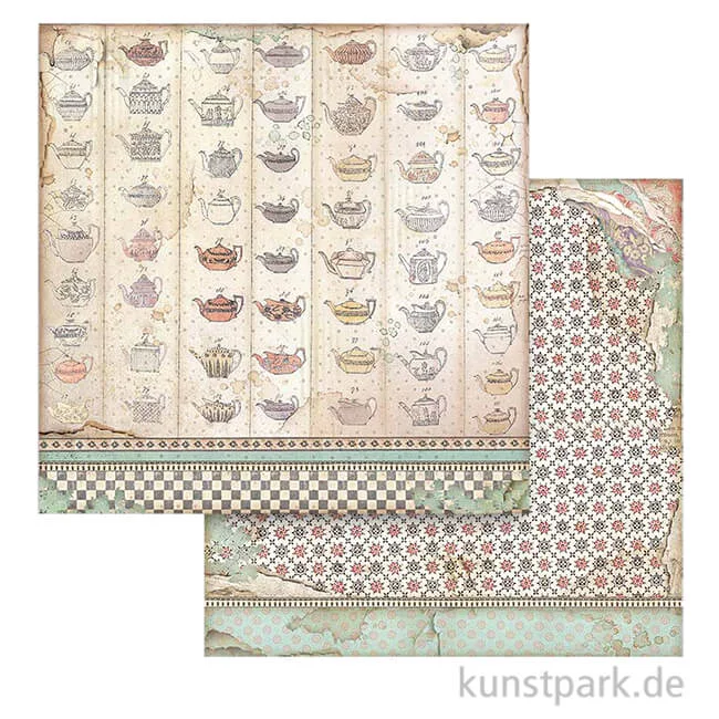 Artikelbild 1 des Artikels “Stamperia Scrappapier - Alice Tea Cup Texture, 30,5x30,5 cm “