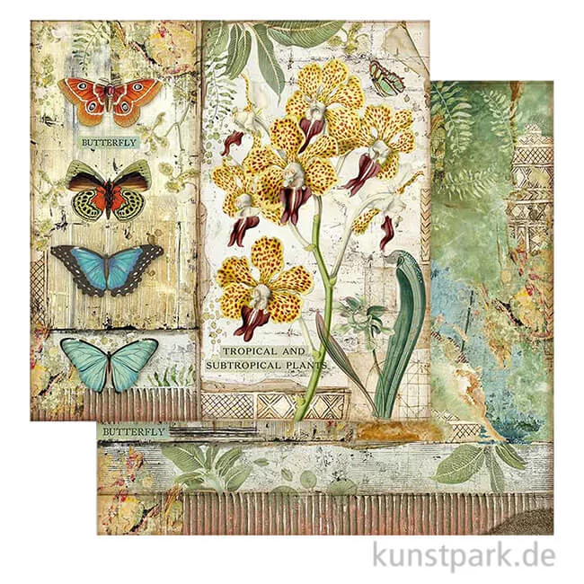 Artikelbild 1 des Artikels “Stamperia Scrappapier - Amazonia Orchid and Butterfly, 30,5x30,5 cm “