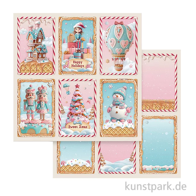 Artikelbild 1 des Artikels “Stamperia Scrappapier - Candy Christmas 6 Cards, 30,5 x 30,5 cm “