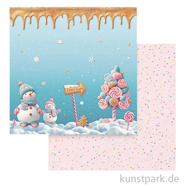 Artikelbild 1 des Artikels “Stamperia Scrappapier - Candy Christmas Snowmen, 30,5 x 30,5 cm “