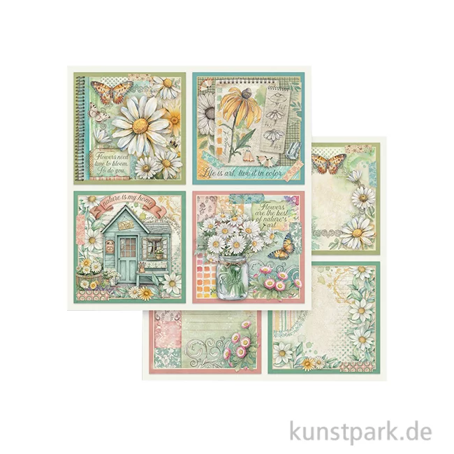 Artikelbild 1 des Artikels “Stamperia Scrappapier - Daisy Art 4 Cards, 30,5 x 30,5 cm “
