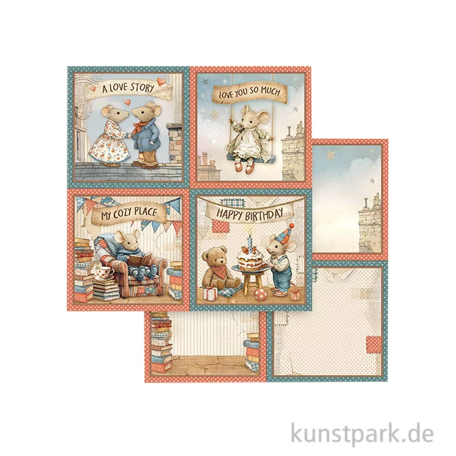Artikelbild 1 des Artikels “Stamperia Scrappapier - Family 4 Cards, 30,5 x 30,5 cm “