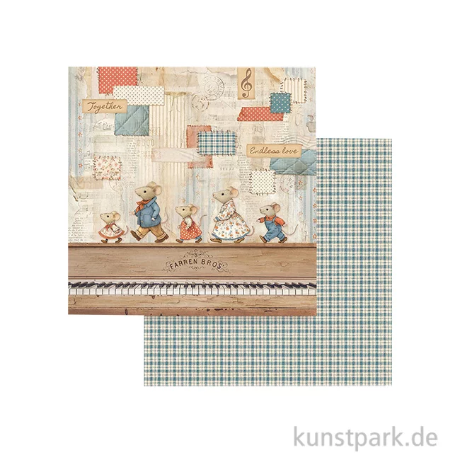 Artikelbild 1 des Artikels “Stamperia Scrappapier - Family Piano, 30,5 x 30,5 cm “