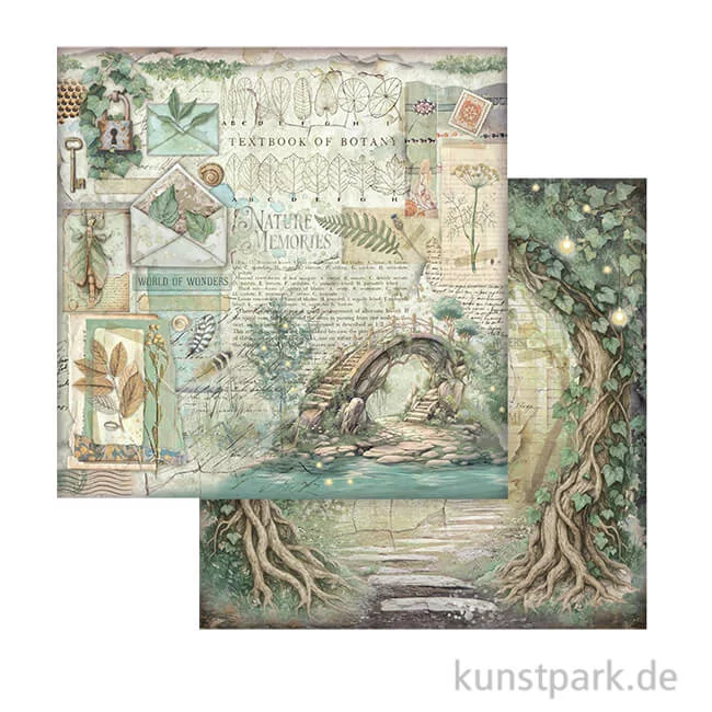 Artikelbild 1 des Artikels “Stamperia Scrappapier - Herbarium Silvae Bridge, 30,5 x 30,5 cm “